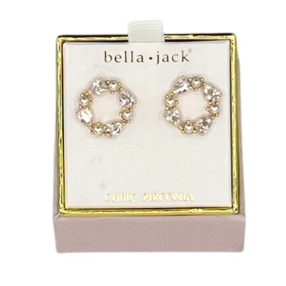 Bella Jack - ‘CZ & Pearls wreath’ elagant earrings.  NWT